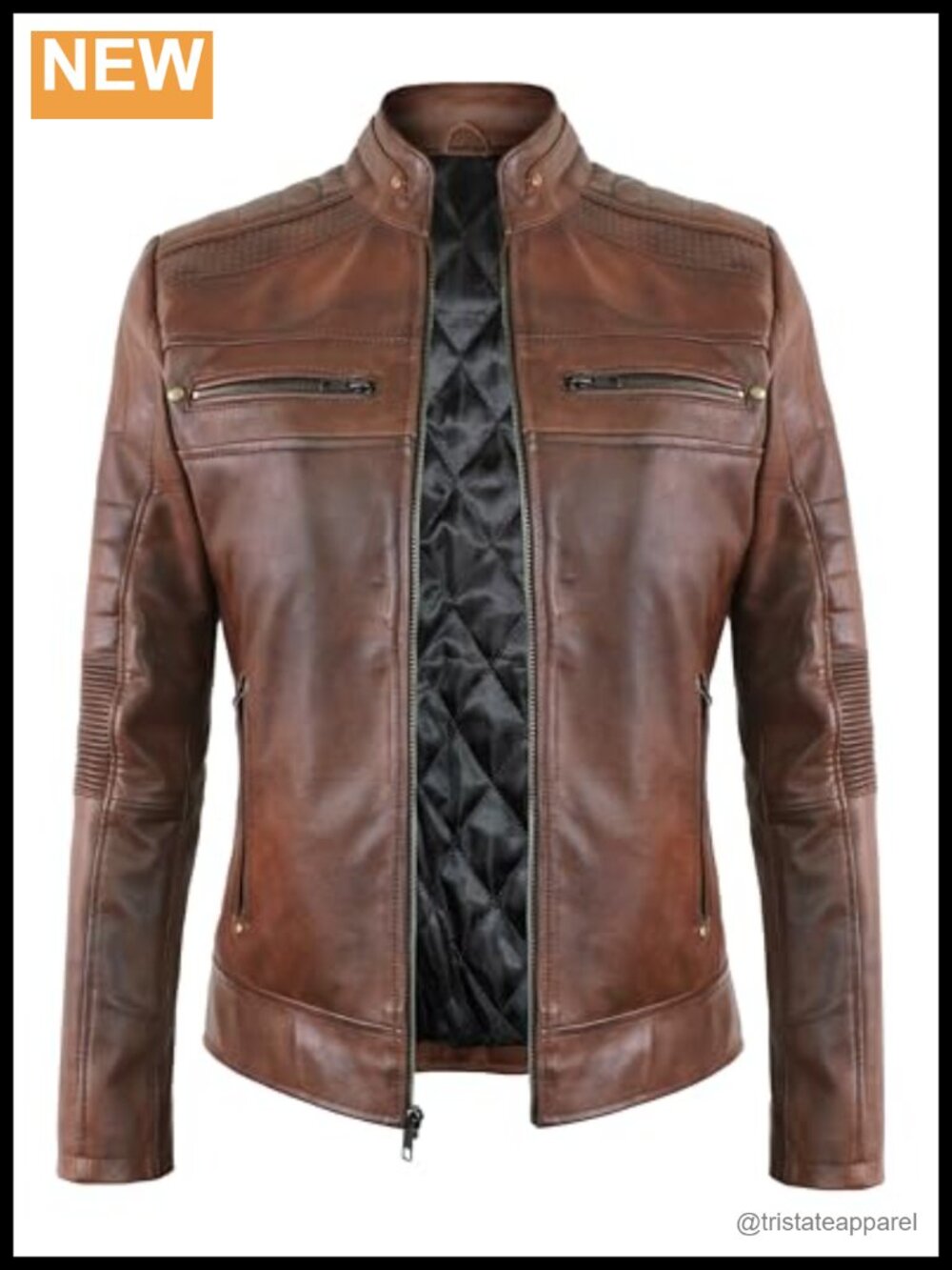 Women's Cafe Racer Leather Jacket Moto Biker Style Real Leather Lambskin